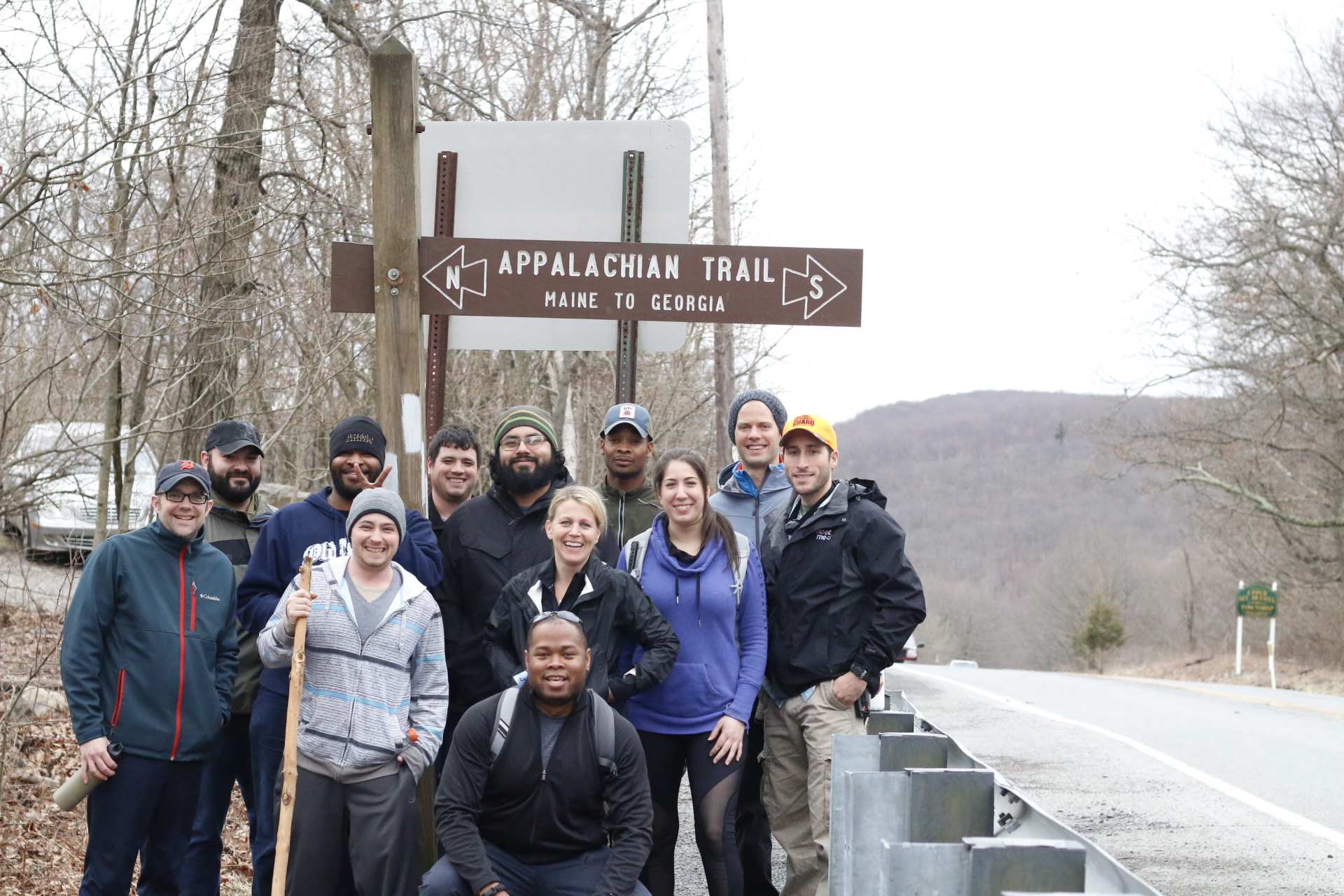 MONTCO's 2017 Veteran Student retreat team along Appalachian Trail in Poconos