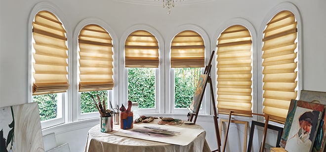 Hunter Douglas shades for arched specialty shape windows