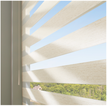 Hunter Douglas Designer Banded Shades with SoftTouch Motorization