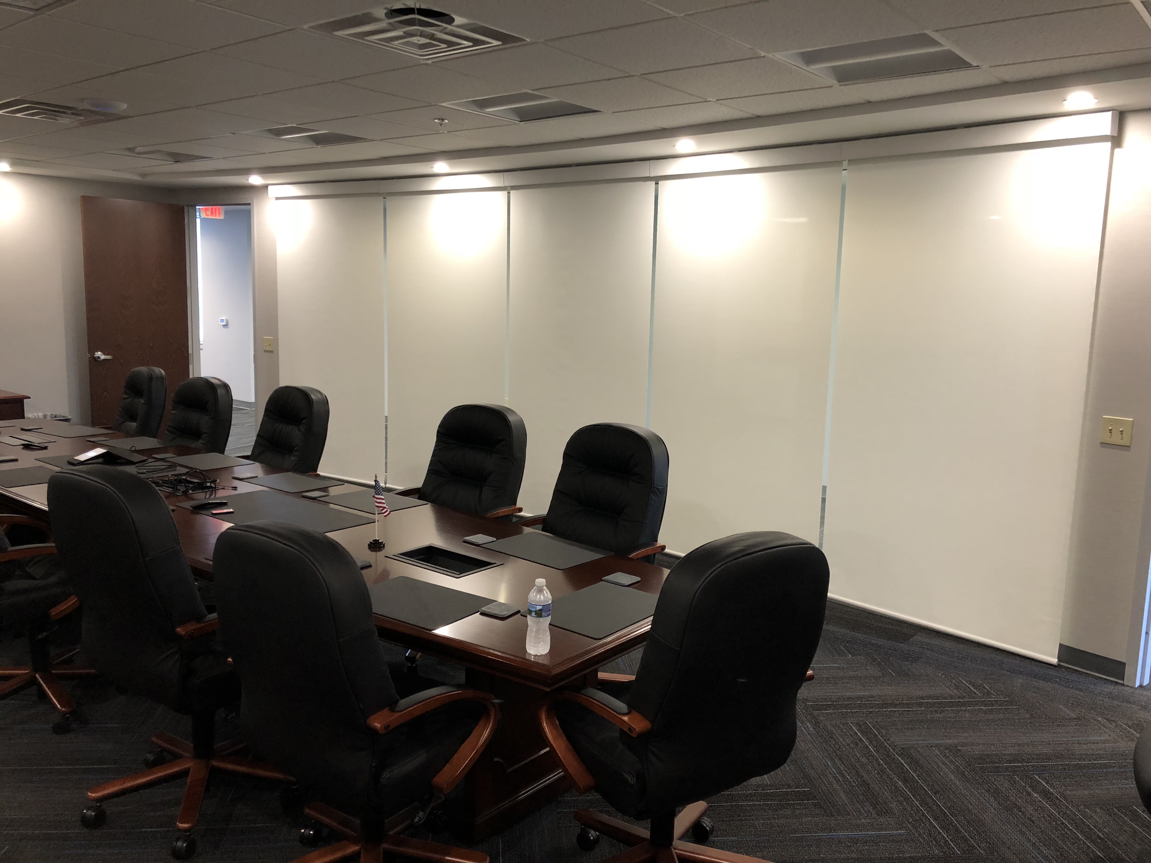 Conference room with Hunter Douglas Roller Shades